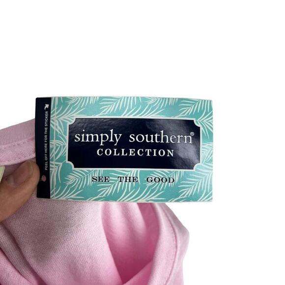 Simply Southern Preppy Teach Love Inspire Teacher Shirt Pink Womens Size XL - Picture 5 of 6